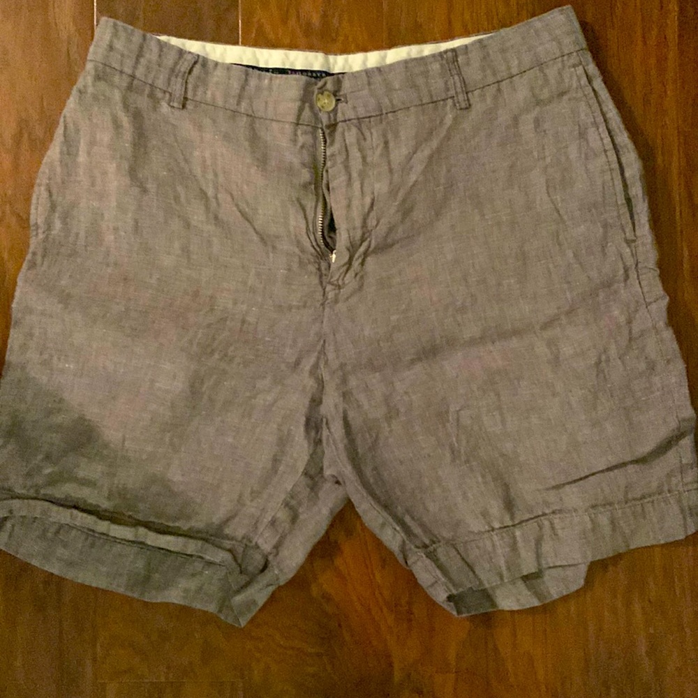 Mens grey Tailorbyrd linen shorts